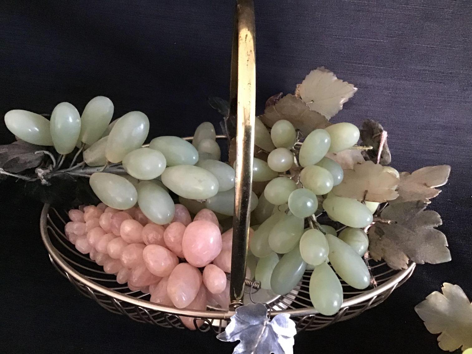 Image for Silver Plated Basket with Stone Grapes
