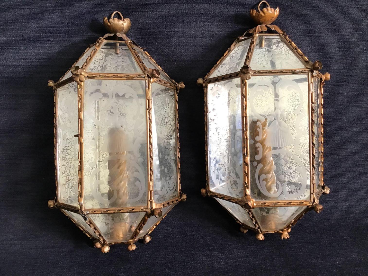 Image for Italian Brass and Glass Lanterns