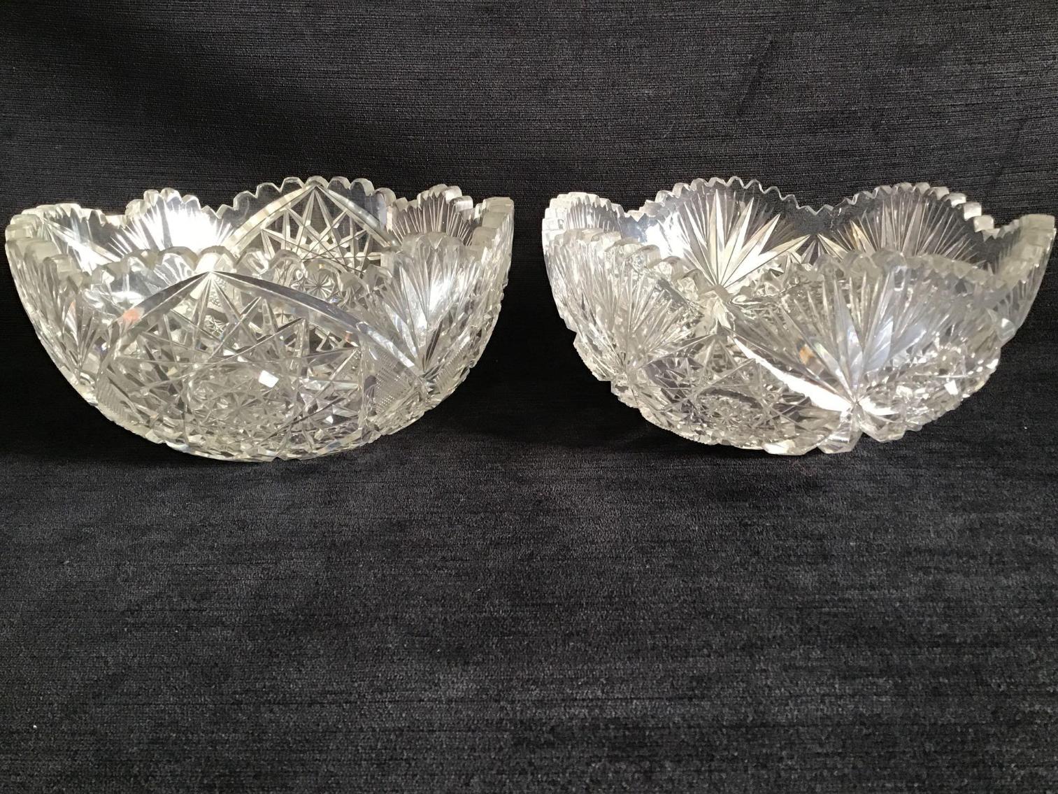 Image for Two Antique Cut Crystal Bowls