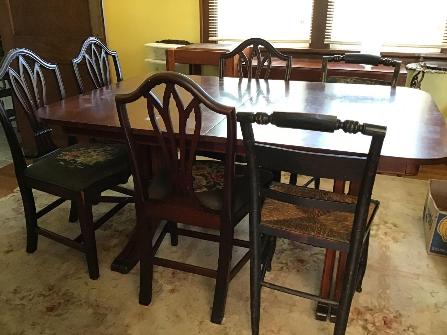 Image for Mahogany dining table with 6 chairs