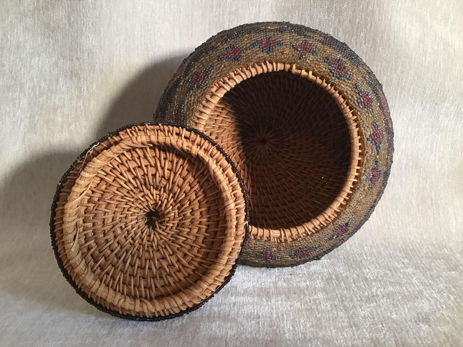 Image for Beaded Pine Needle Basket