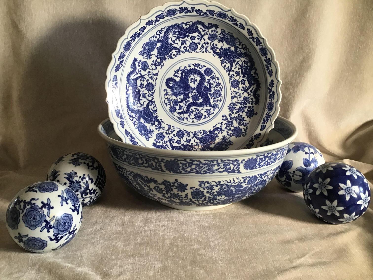 Image for Asian Themed Blue and White Ceramics