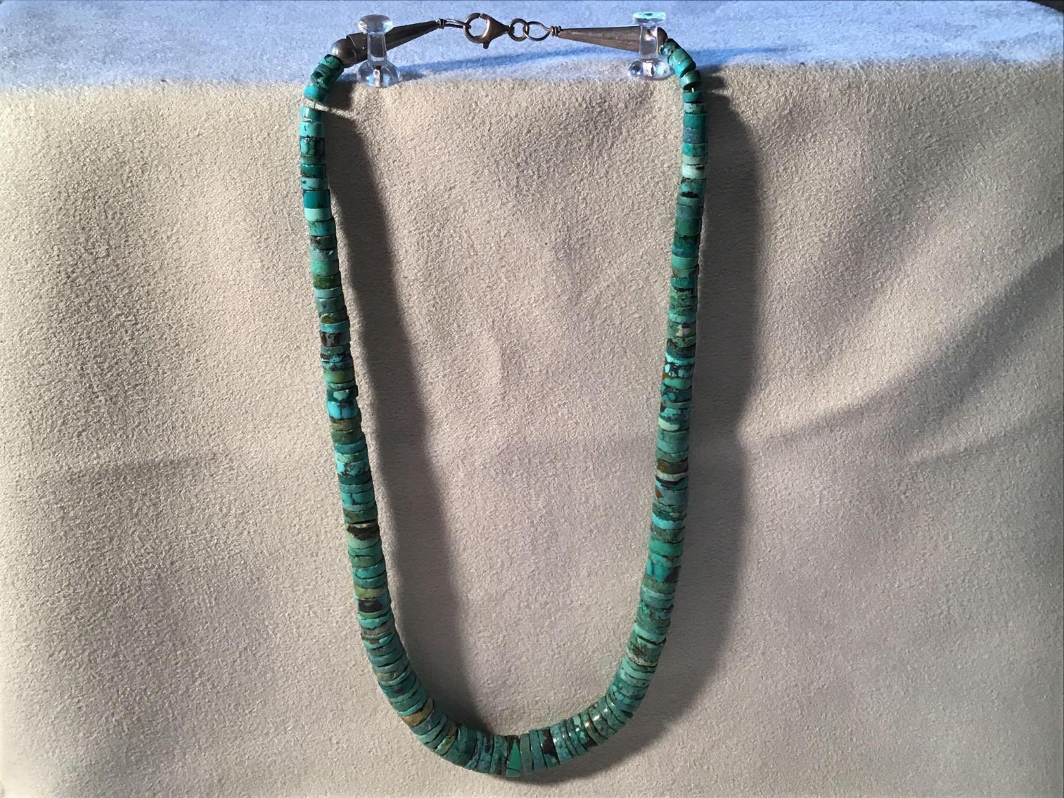 Image for Two Turquoise and Sterling Native American style necklaces 