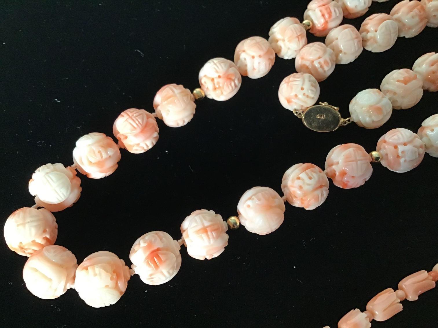 Image for Carved Coral Bead Necklaces