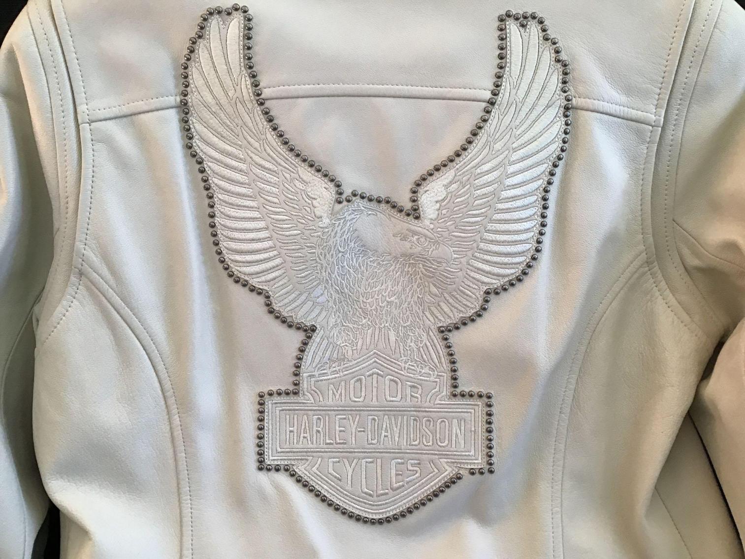 Image for Vintage Harley Davidson White Leather Jacket