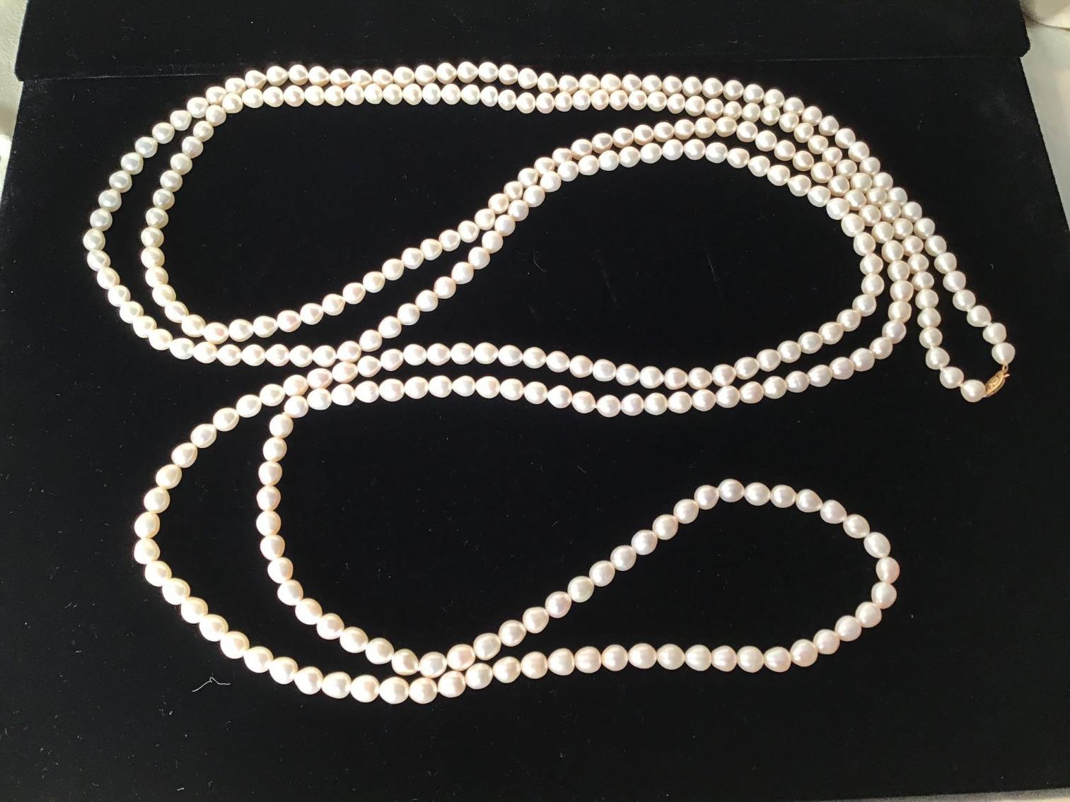 Image for Huge Strand of Fresh Water Pearls with 14kt gold clasp