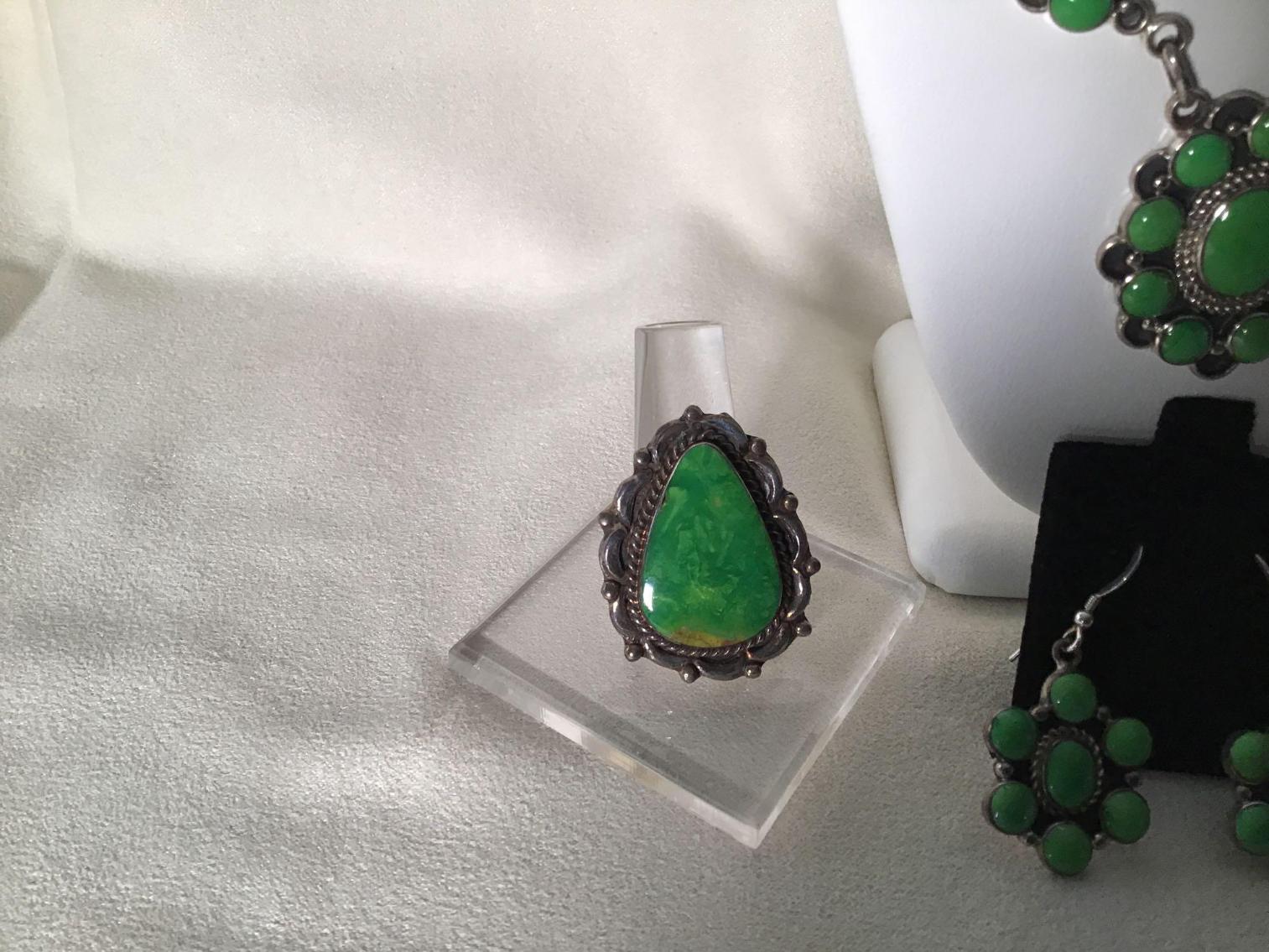 Image for Green Turquoise and Sterling Silver Set