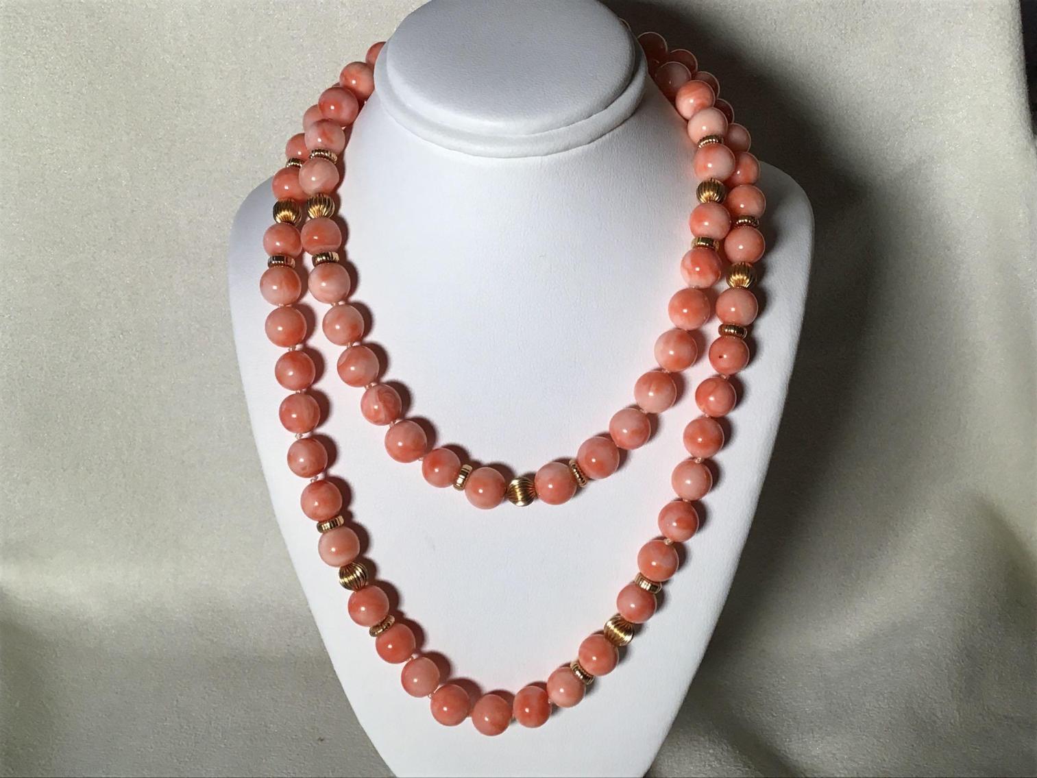 Image for Coral and 14 Kt Gold Necklace