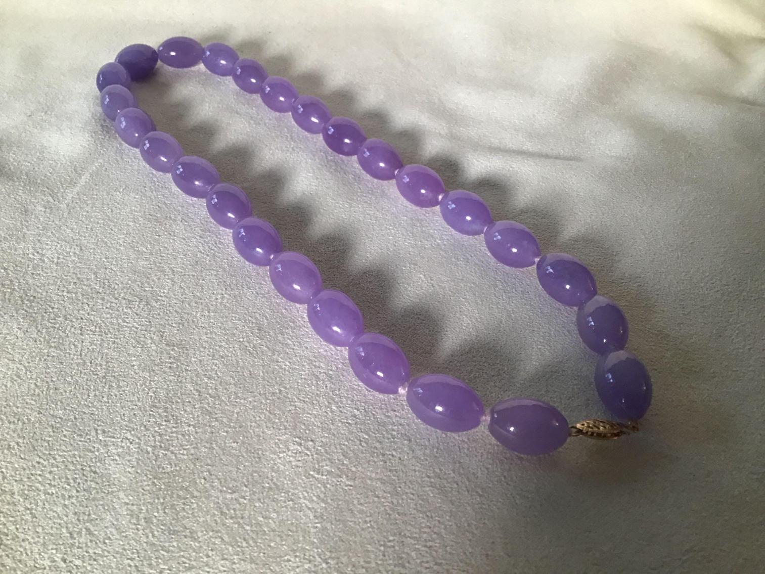 Image for Lavender Jade Necklace with 14kt gold Clasp 