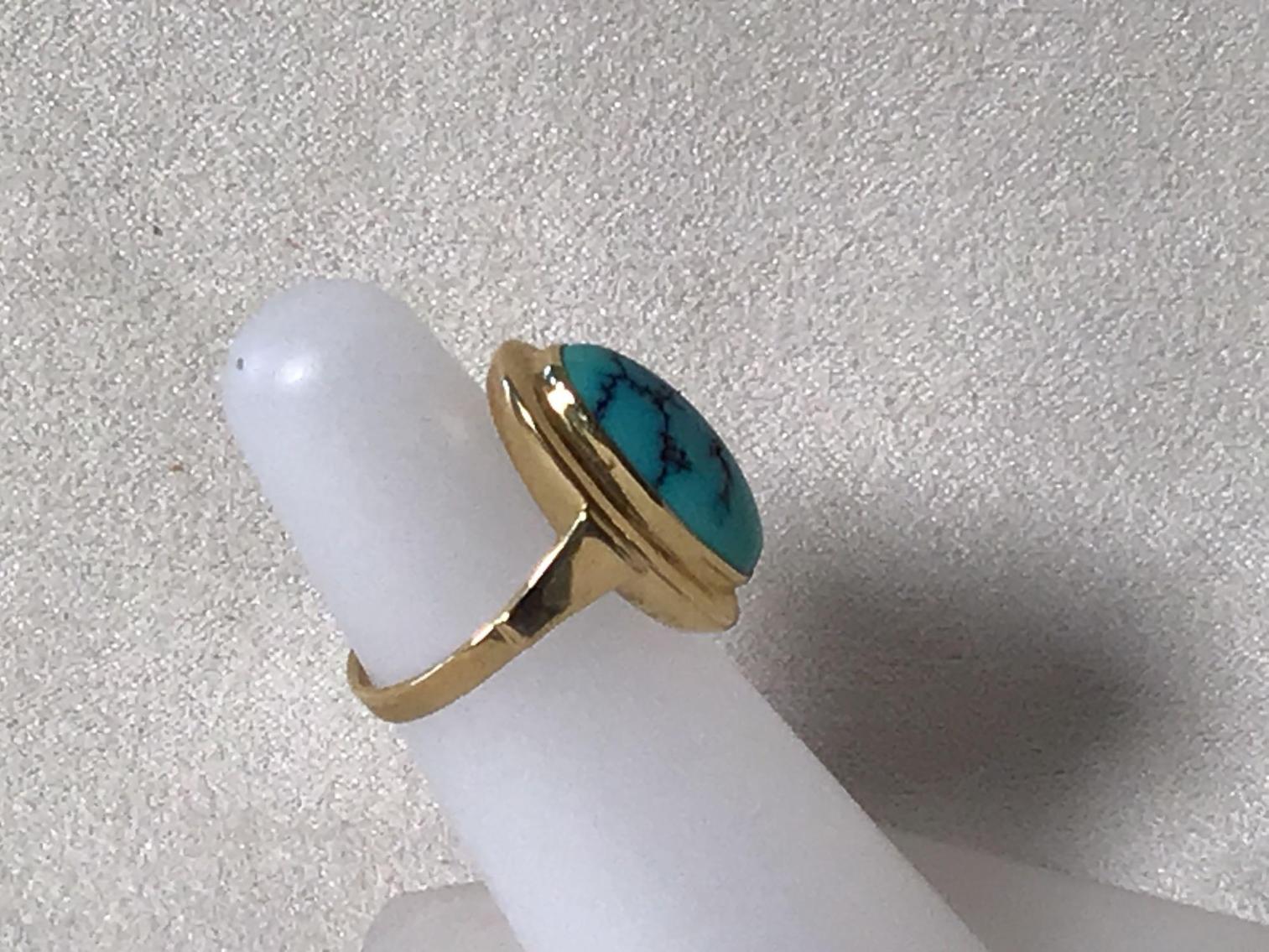 Image for Turquoise and 18 kt Gold Ring