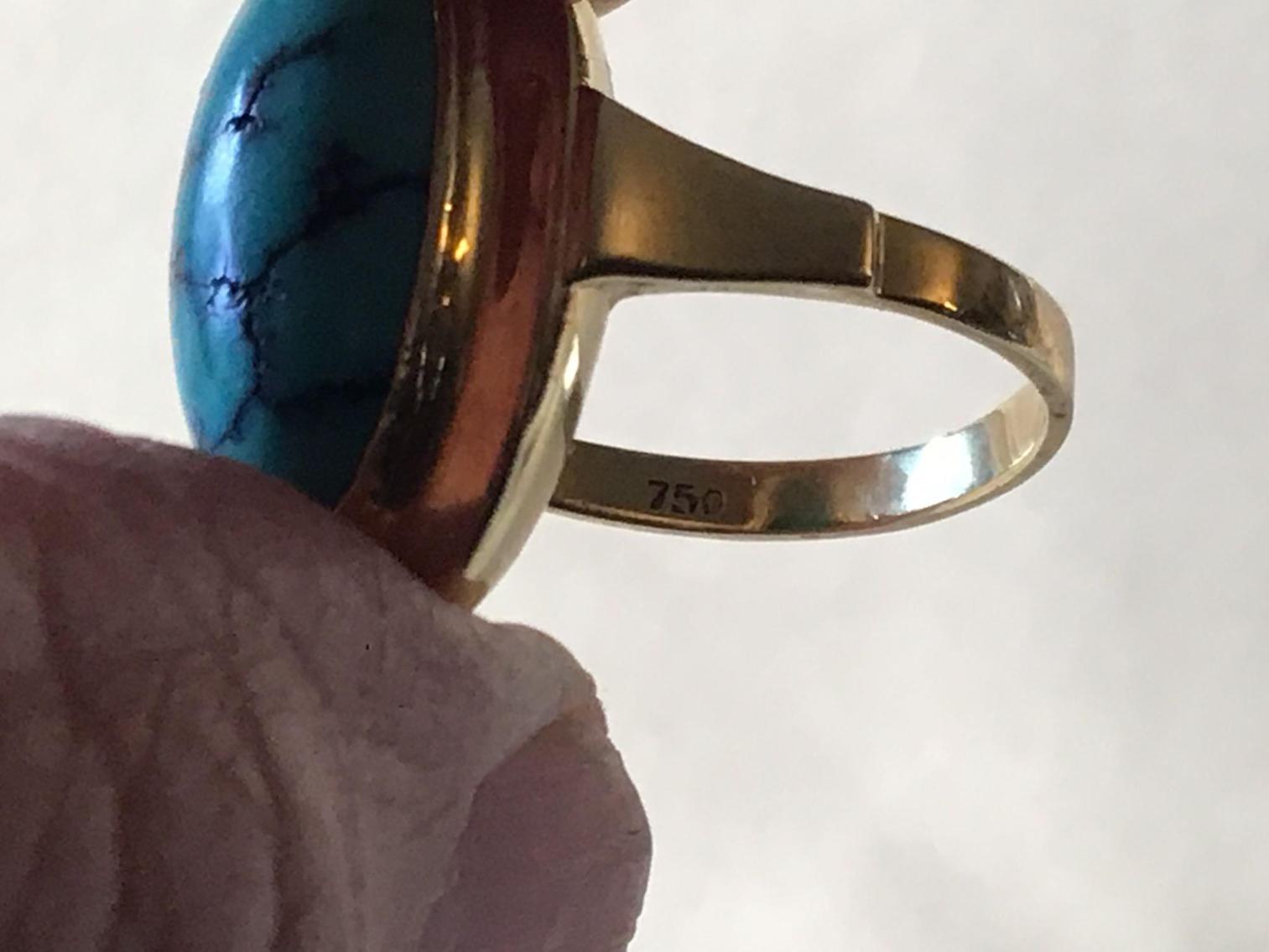 Image for Turquoise and 18 kt Gold Ring