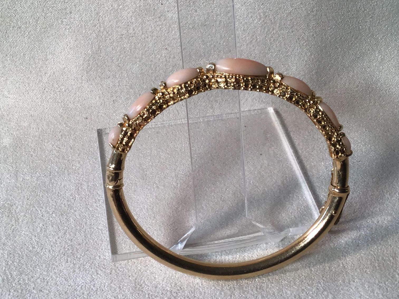 Image for Coral and 14 Kt Gold Bangle Bracelet