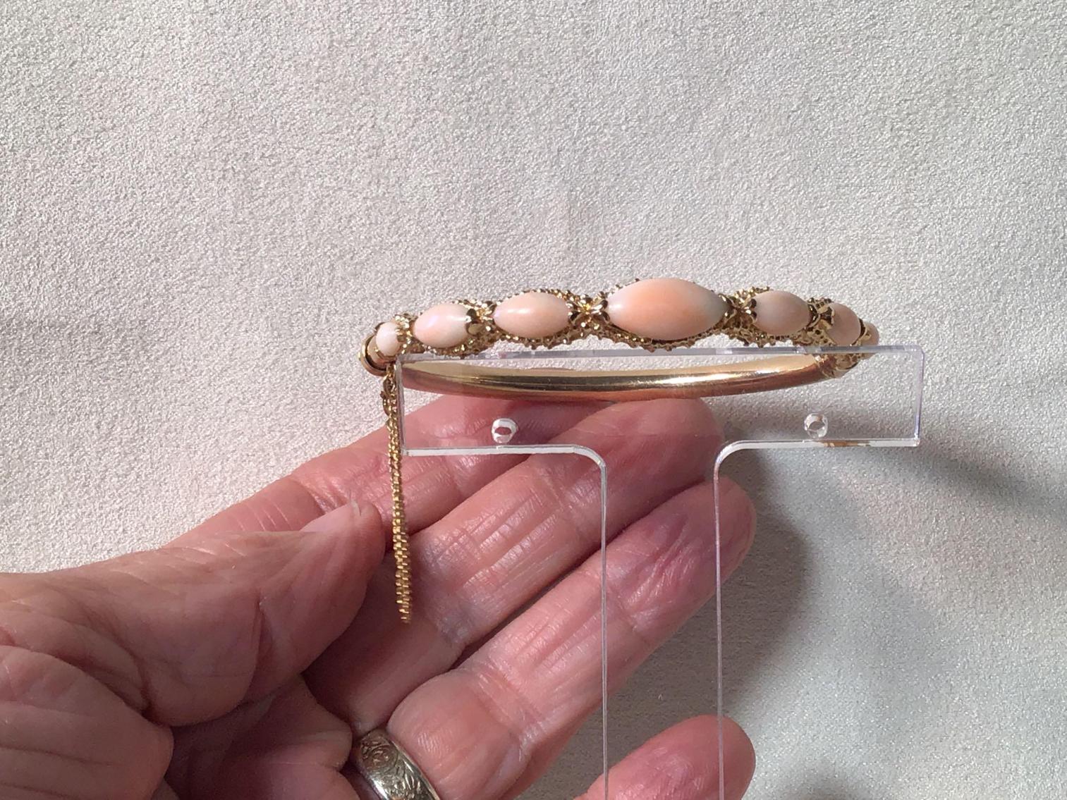 Image for Coral and 14 Kt Gold Bangle Bracelet