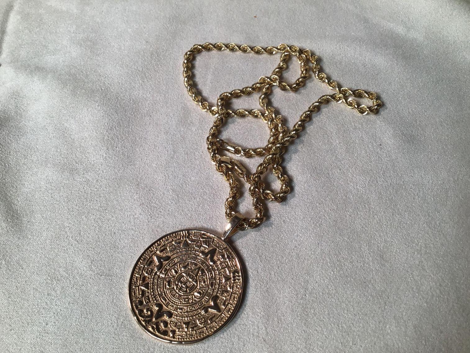Image for 14 Kt Gold Pendant with Hollow Chain