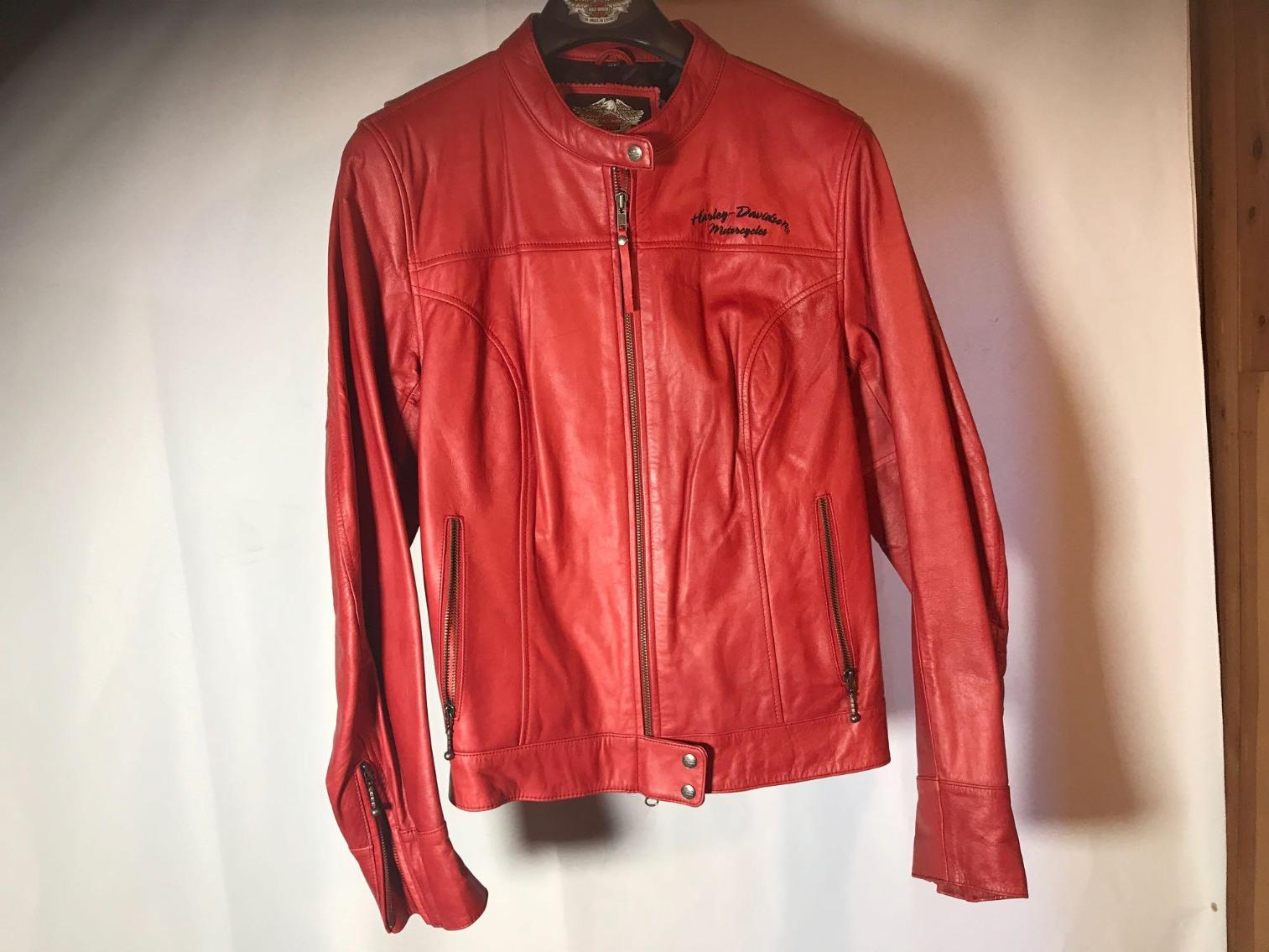 Image for Vintage Harley Davidson Red Leather Jacket