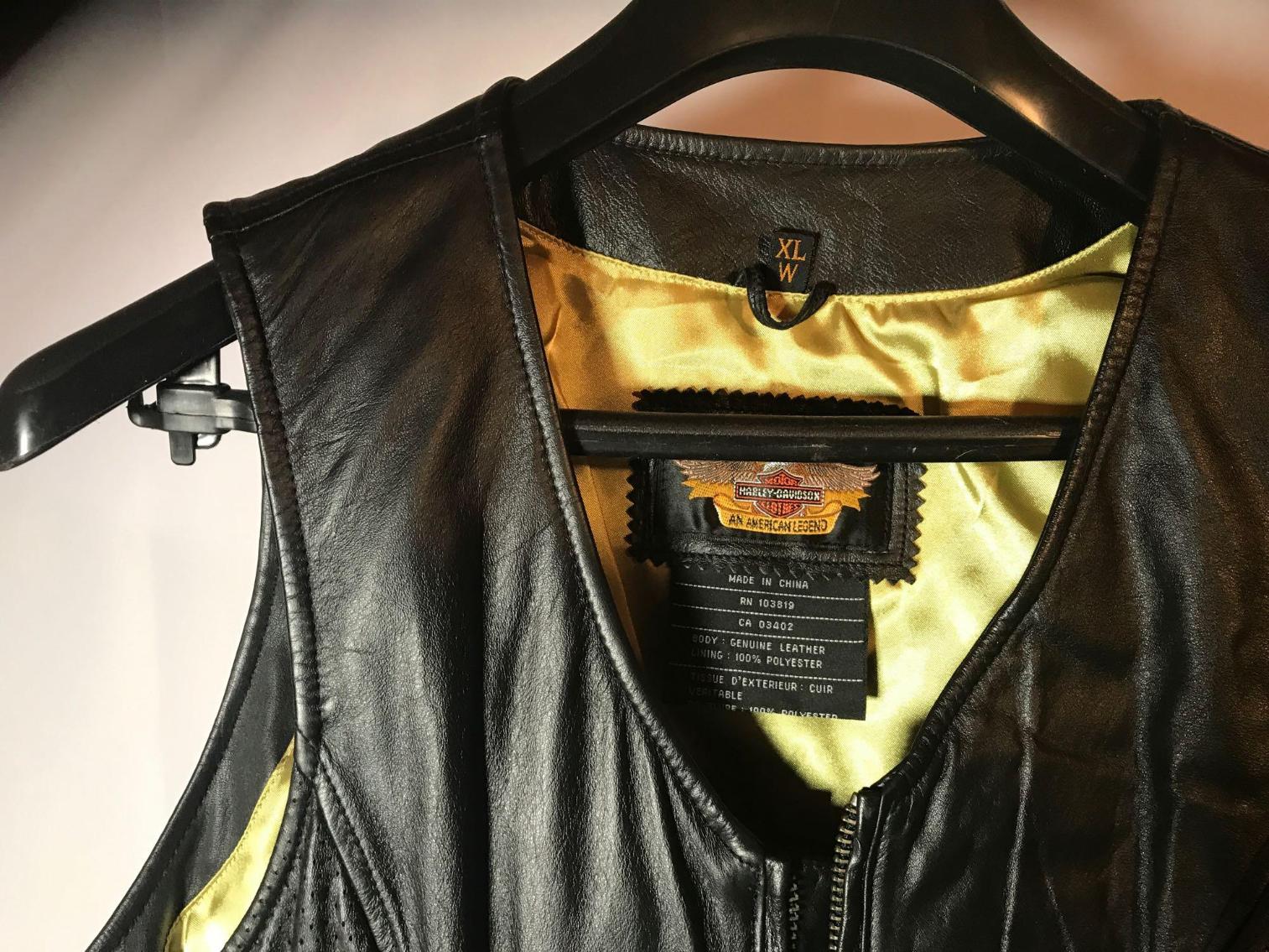 Image for Vintage Harley Davidson Leather Vest and Jacket Set