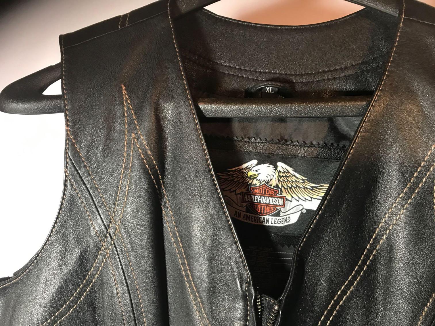 Image for Vintage Harley Davidson Leather Vest - Ladies XL
