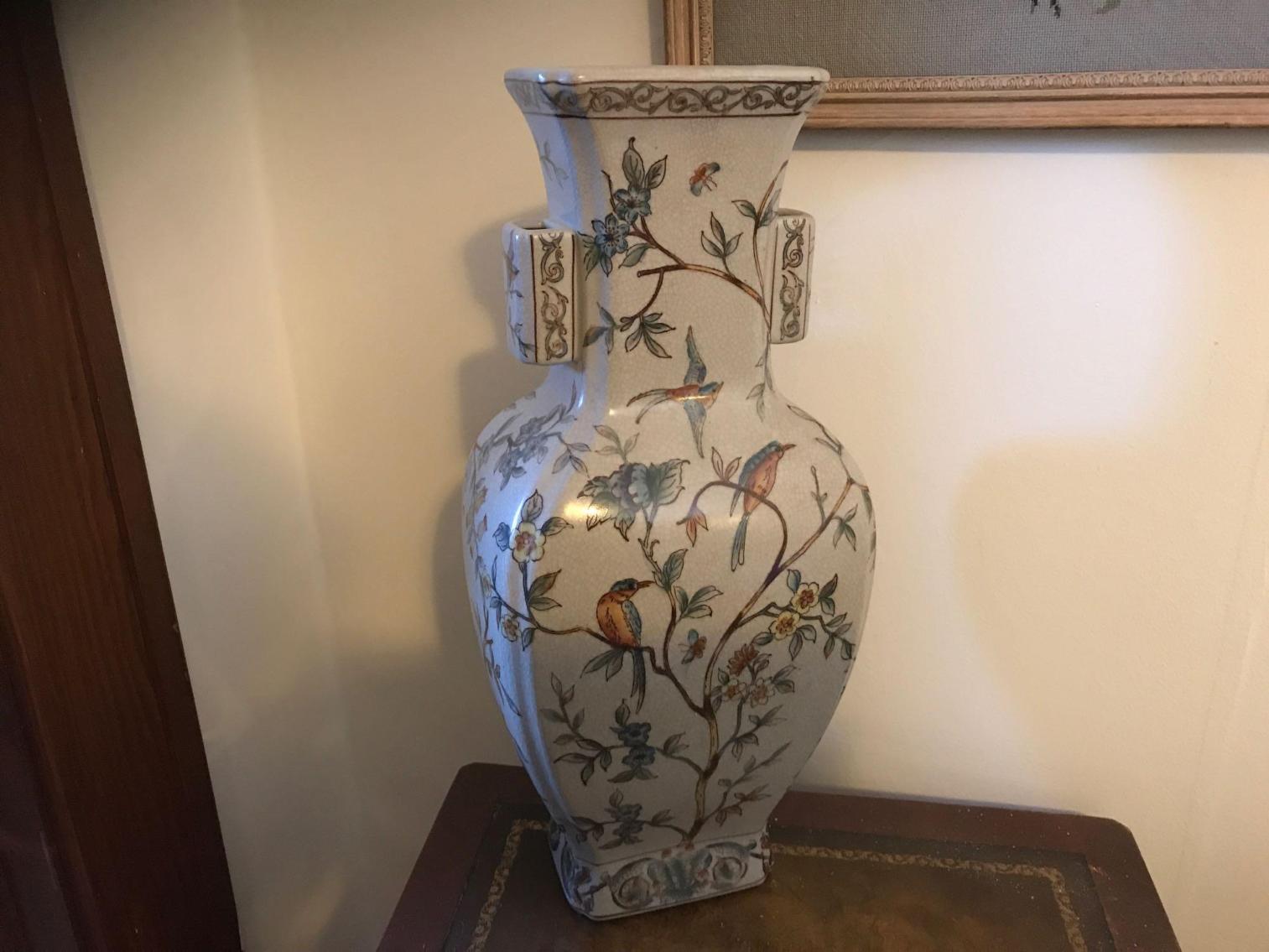 Image for Petit Point Pictures, Asian Vase, and End Table 