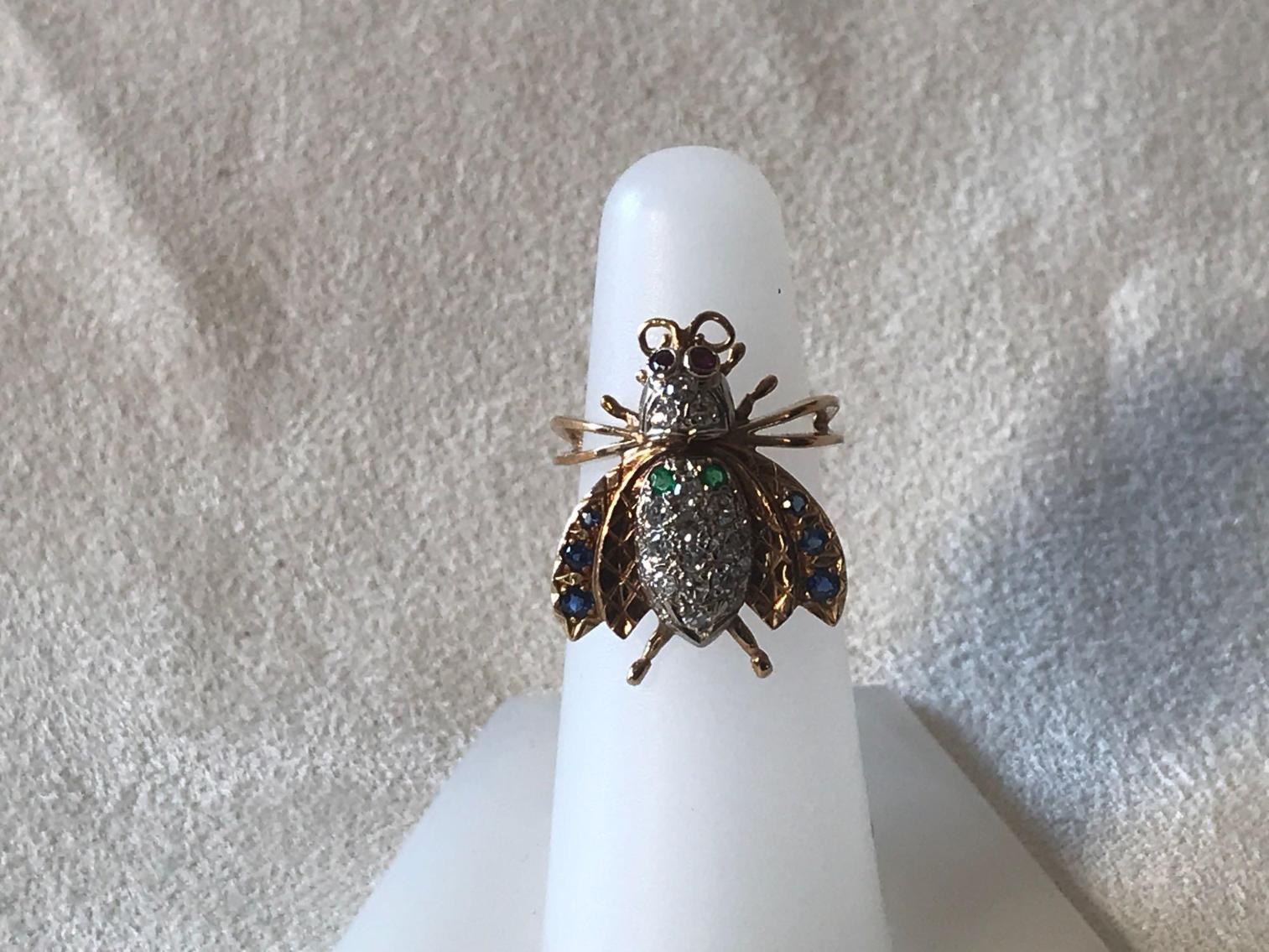 Image for 14 Kt Gold Bee Ring 