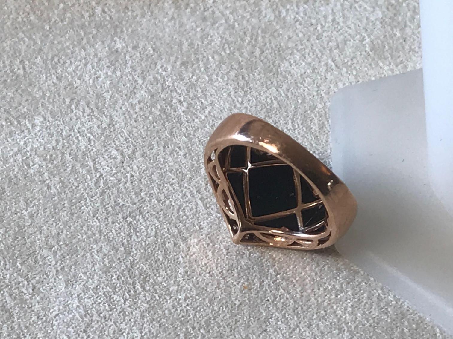 Image for 14 KT Gold, Onyx, and Diamond Ring