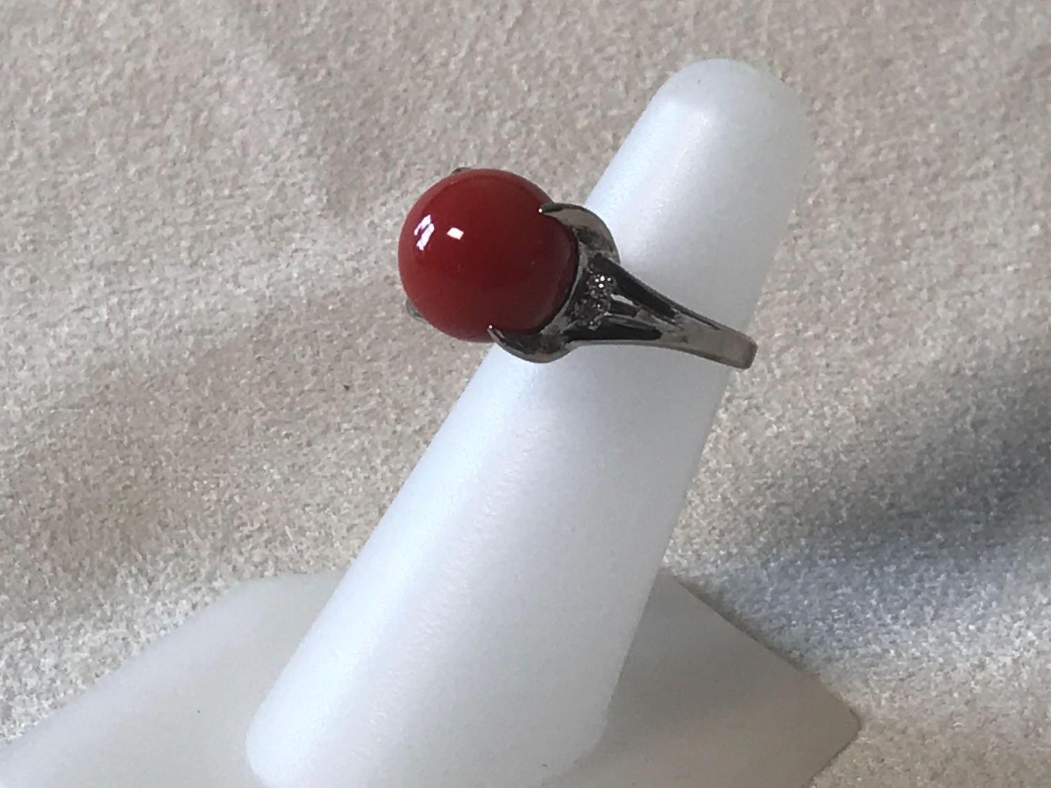 Image for Coral and Platinum Ring
