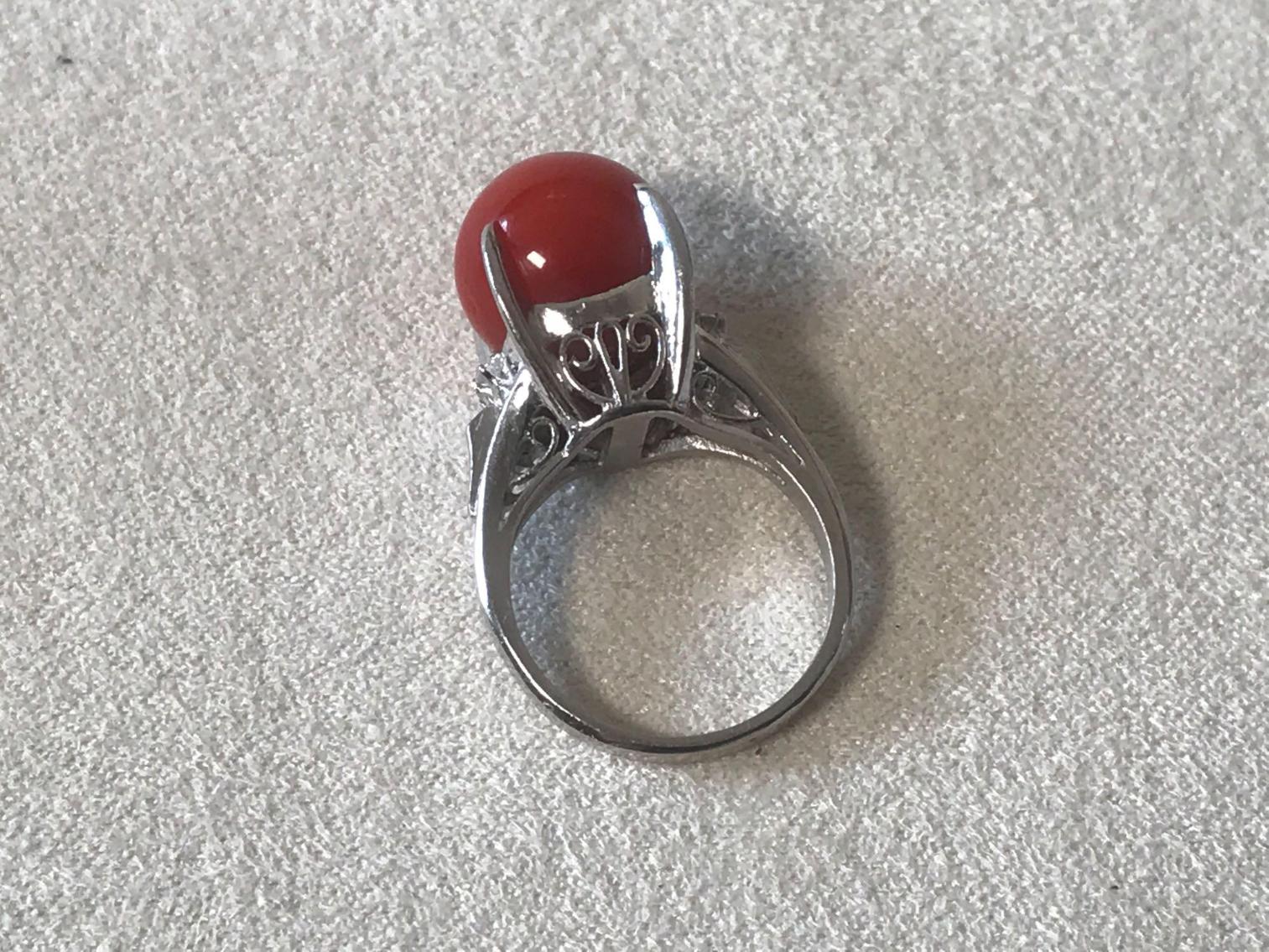 Image for Coral and Platinum Ring