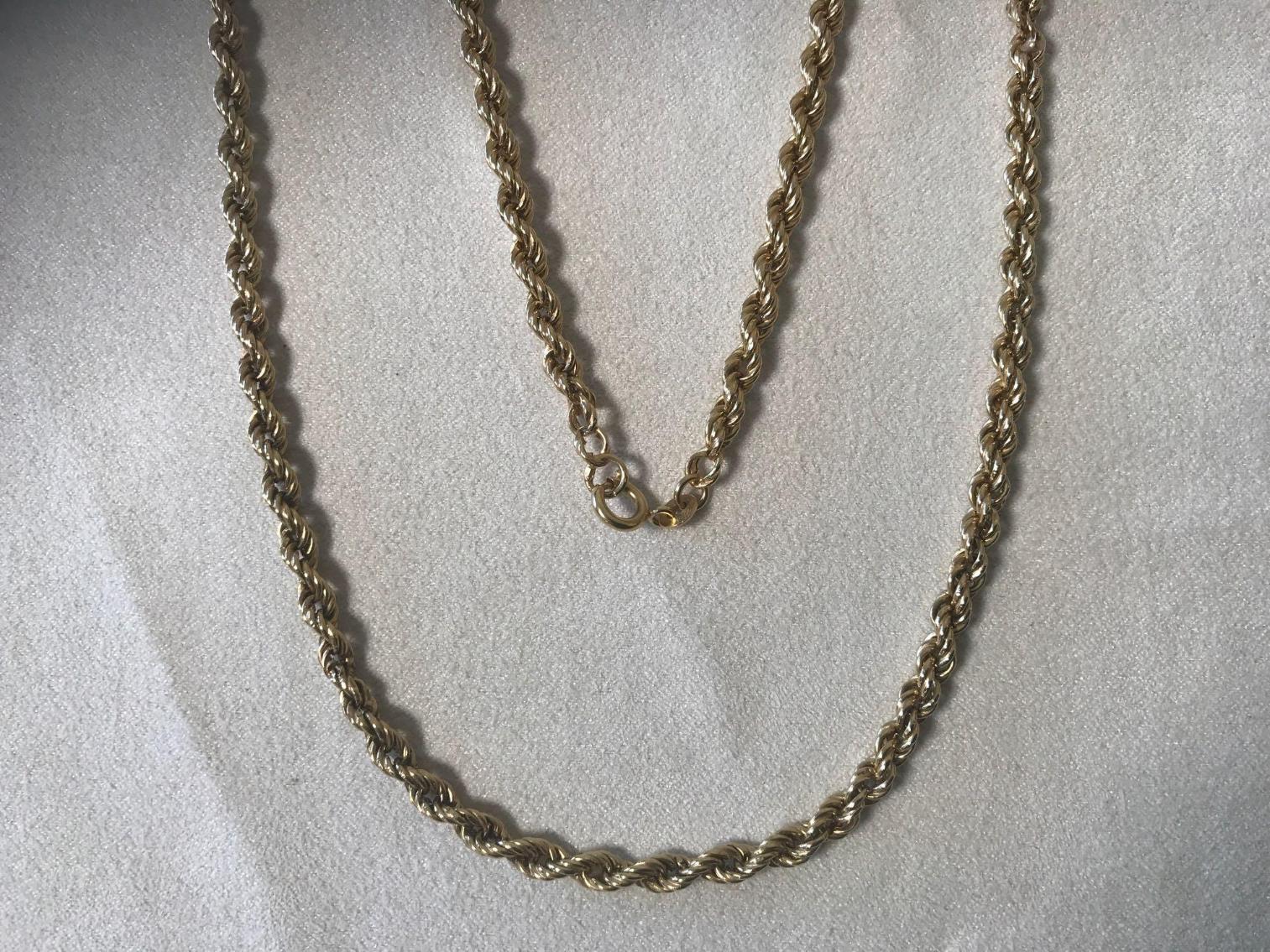 Image for 18 Kt 30 Inch Hollow Gold Chain - 30 inches