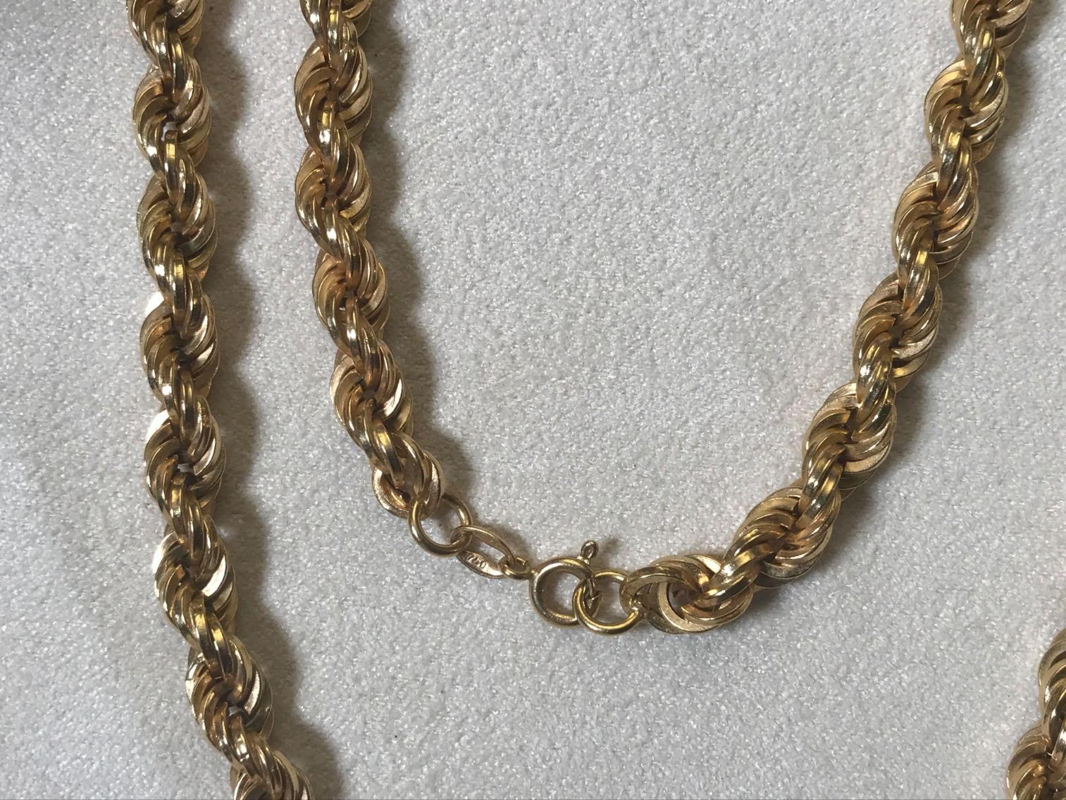 Image for 18 Kt Hollow Gold Rope Chain  