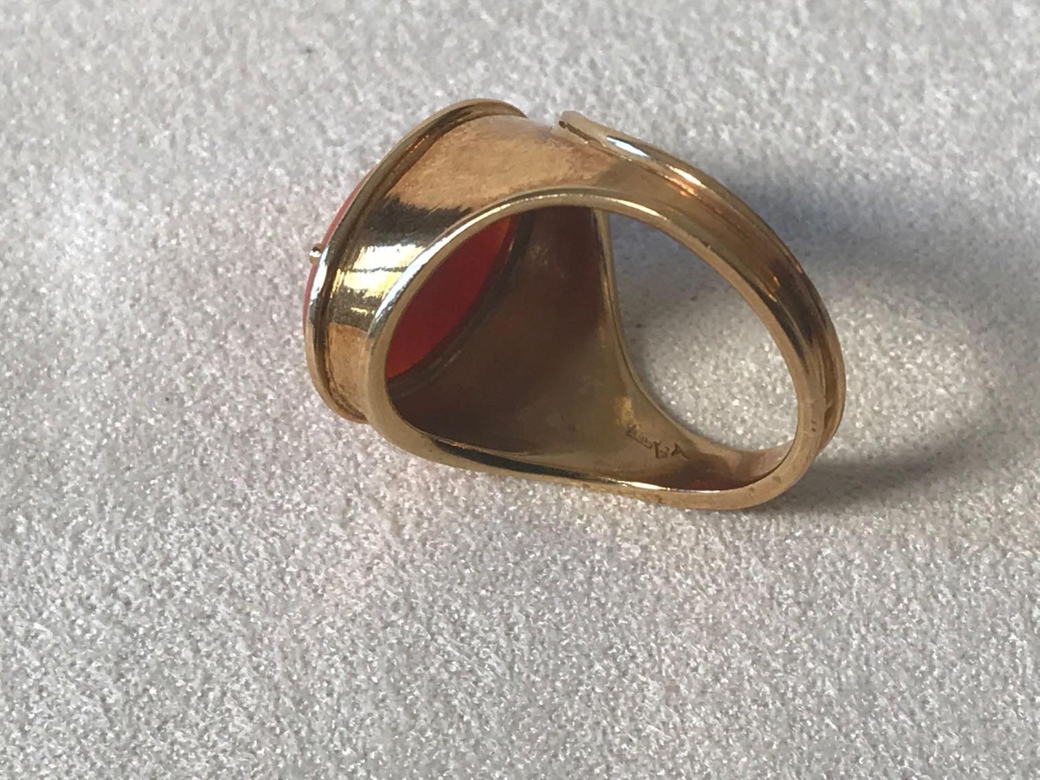 Image for 18 Kt Gold and Coral Ring