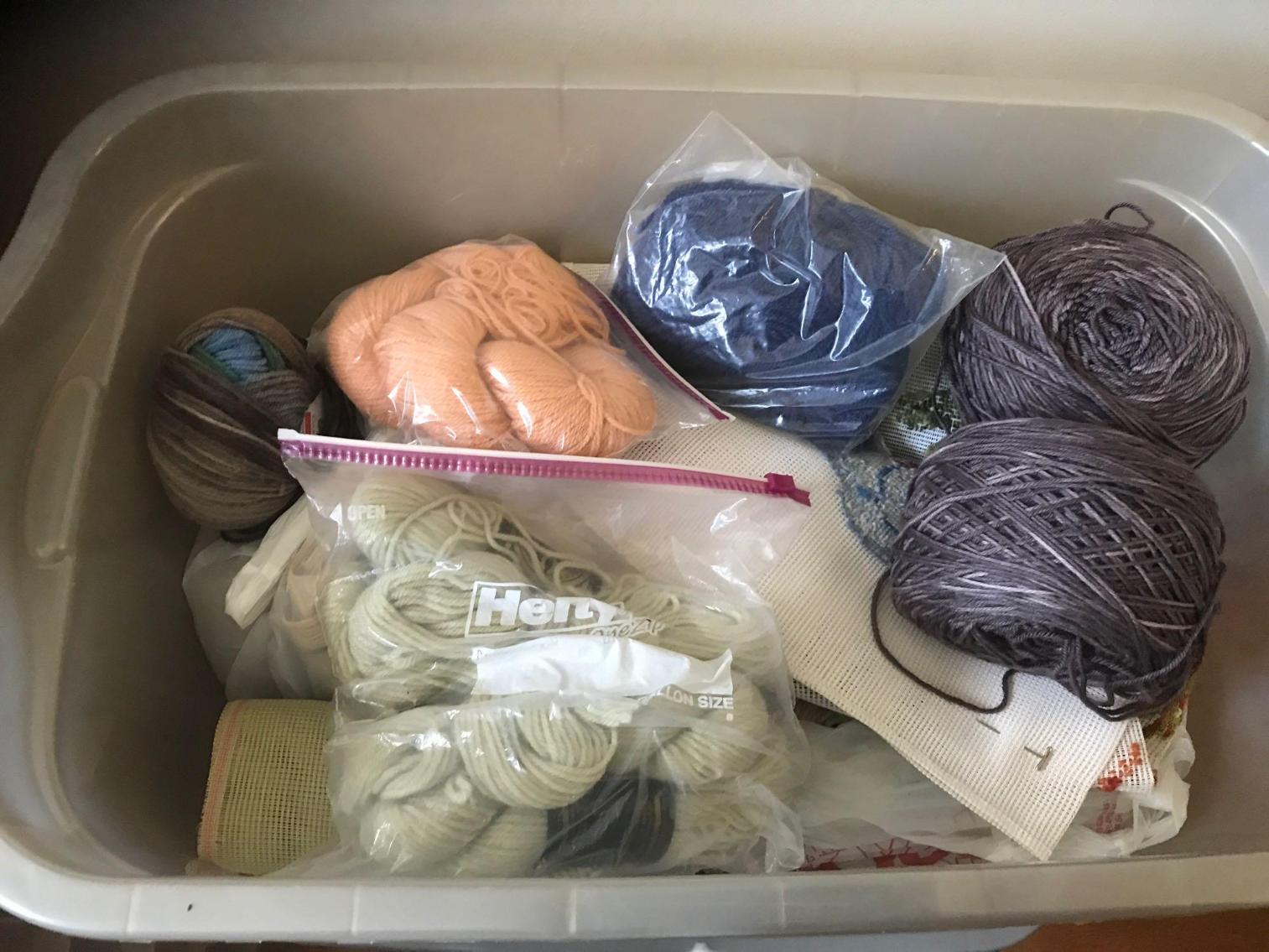 Image for Large Lot of Yarn, Needlepoint, and Craft Supplies
