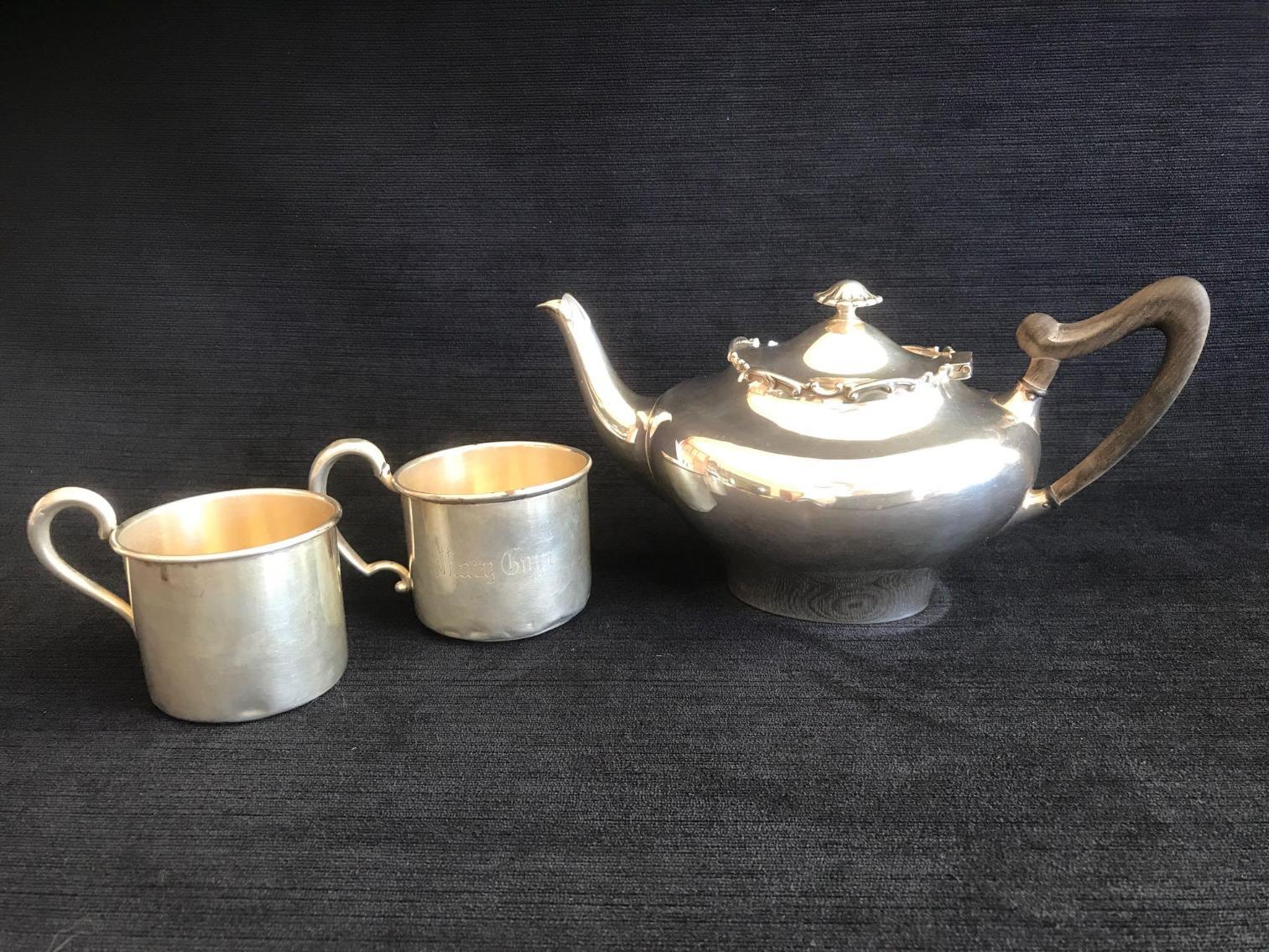 Image for Sterling Silver Tea Pot and  Baby Cups