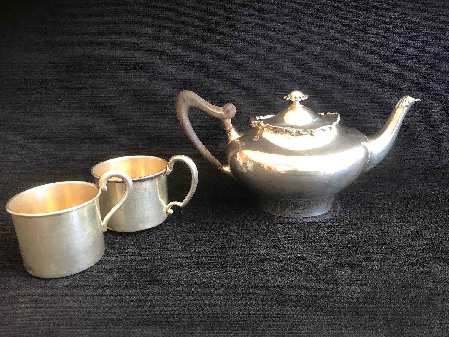 Image for Sterling Silver Tea Pot and  Baby Cups