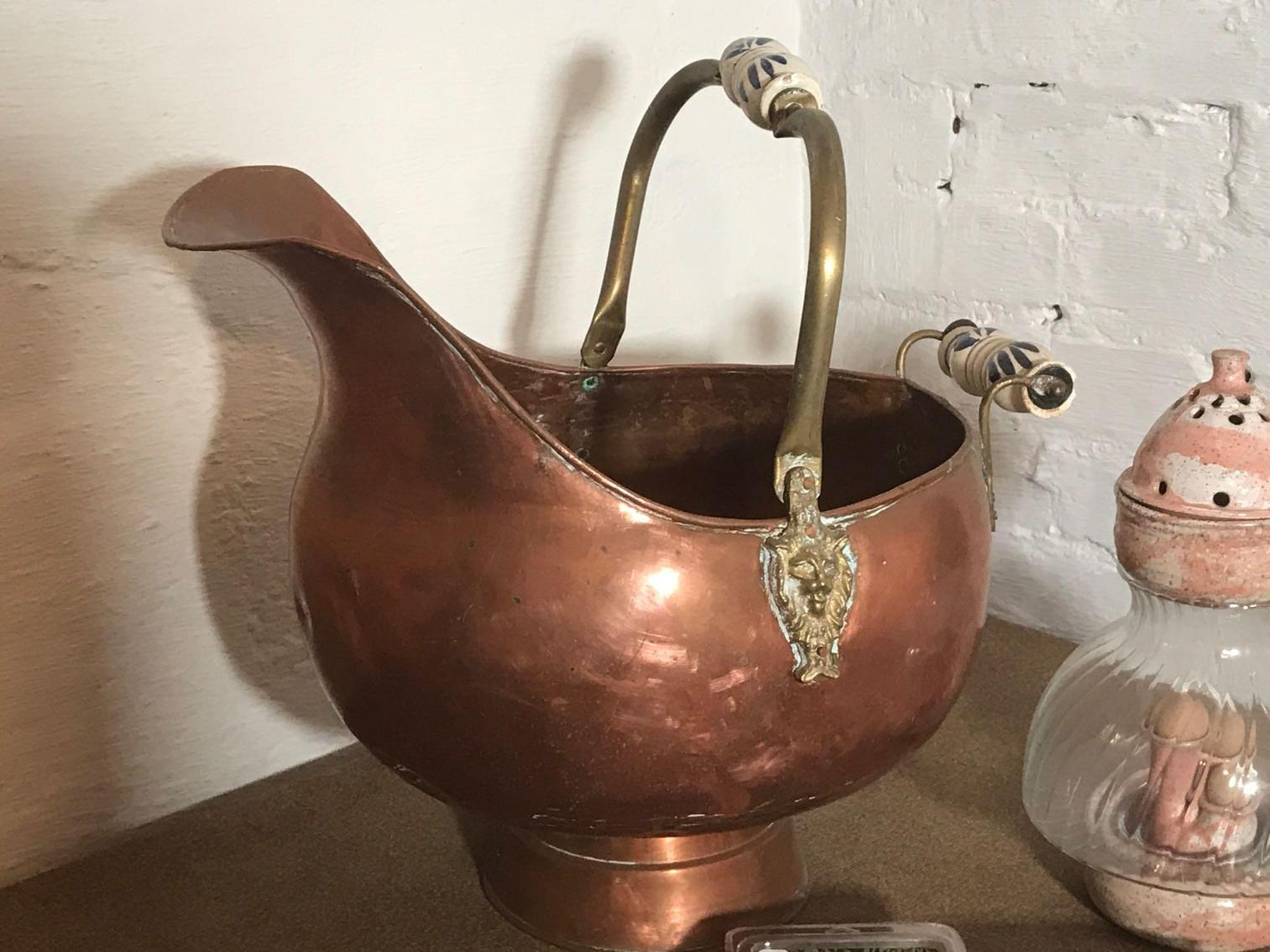 Image for Hand Made Oil lamp and Copper Magazine Rack
