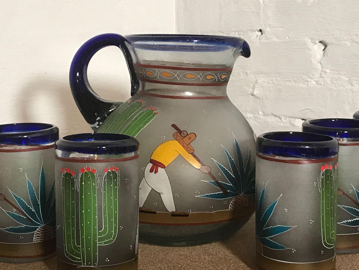 Image for Painted Pitcher and Glasses