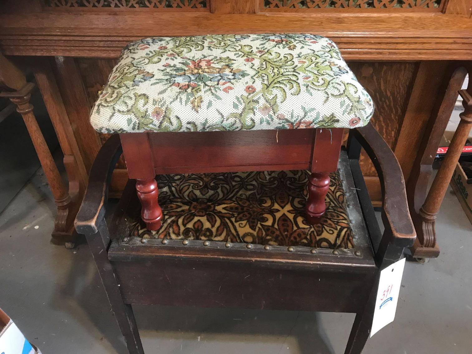 Image for Antique Bench with Hinged Seat