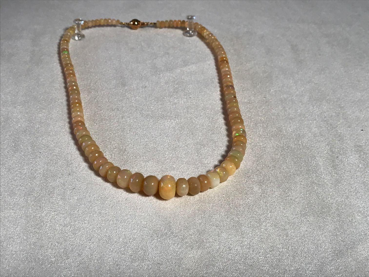 Image for Opal Bead Necklace with Sterling Clasp