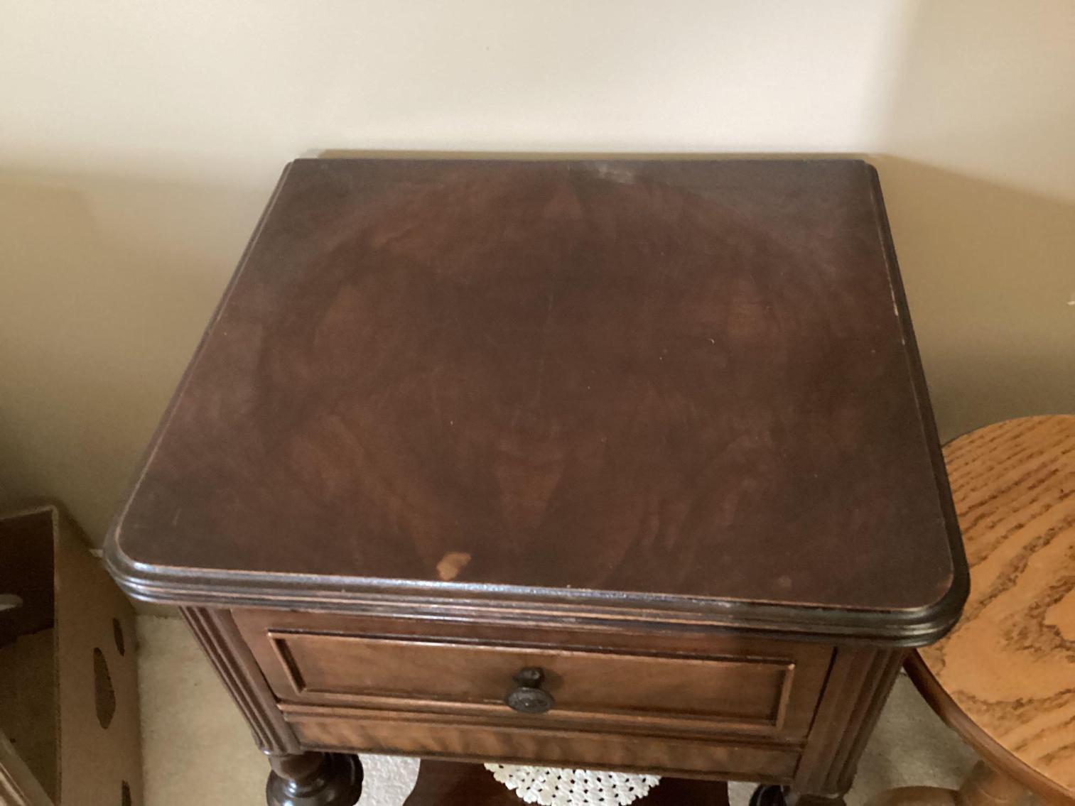 Image for Antique table and plant stand