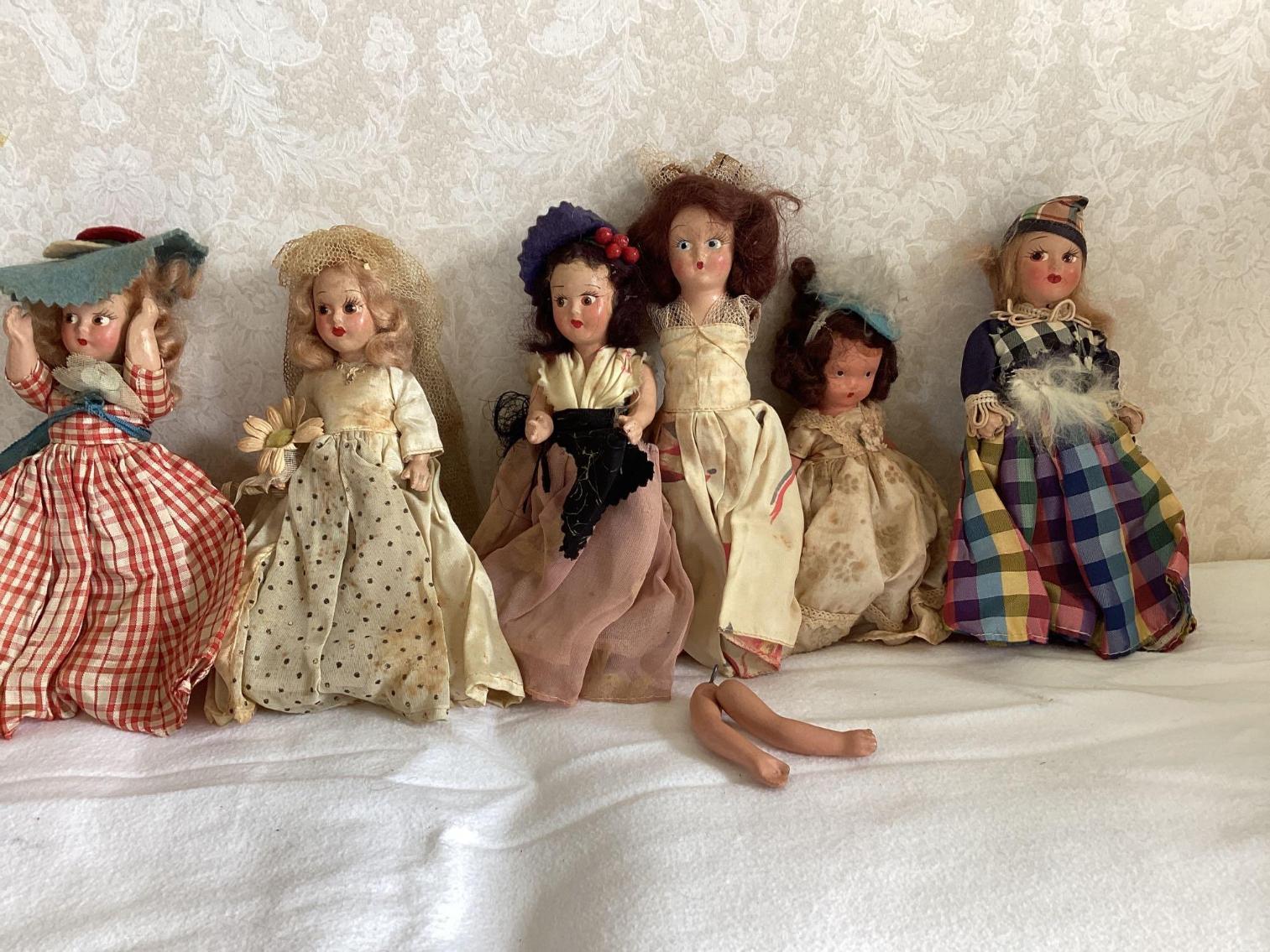 Image for 6 Antique Composition Dolls