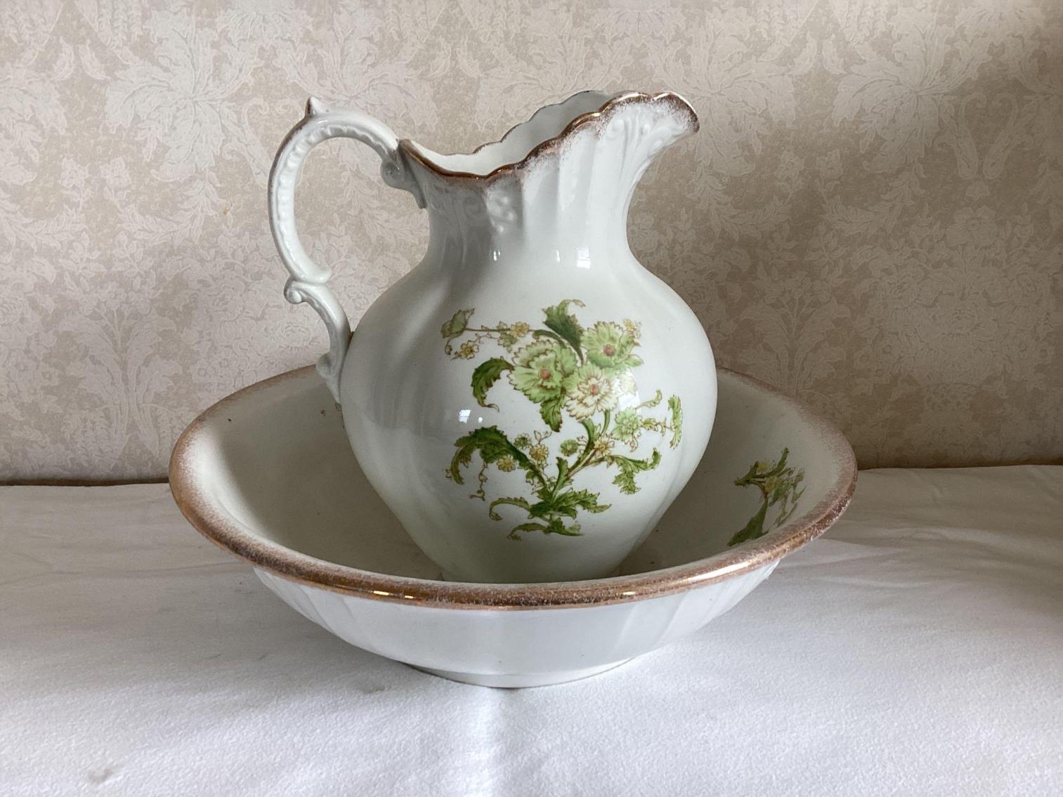 Image for Unmarked Bowl and Pitcher Set