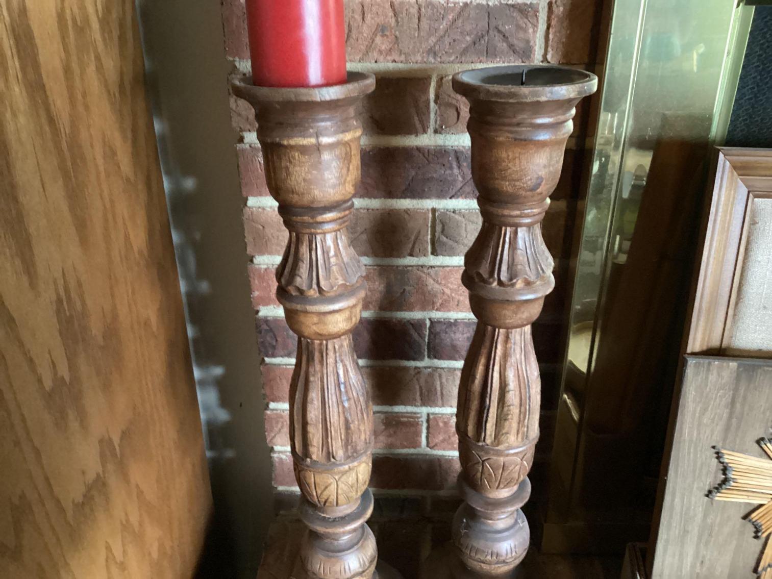 Image for Tall Wooden Candlesticks