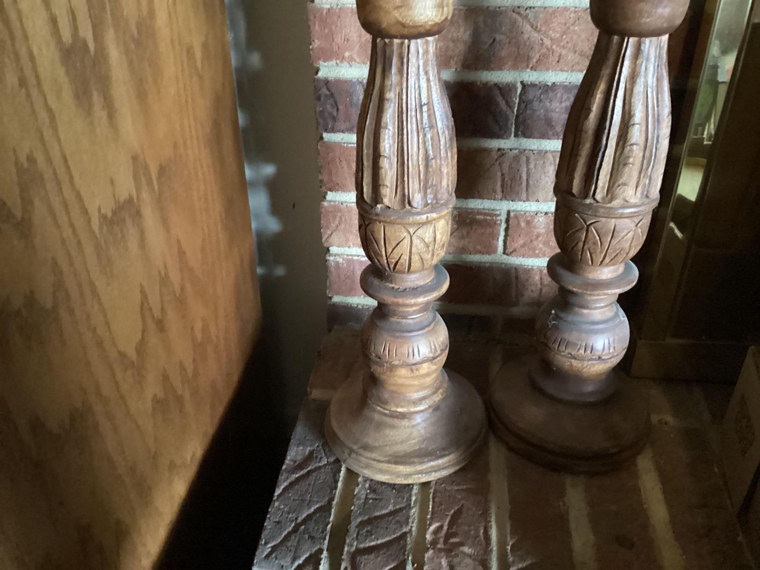 Image for Tall Wooden Candlesticks