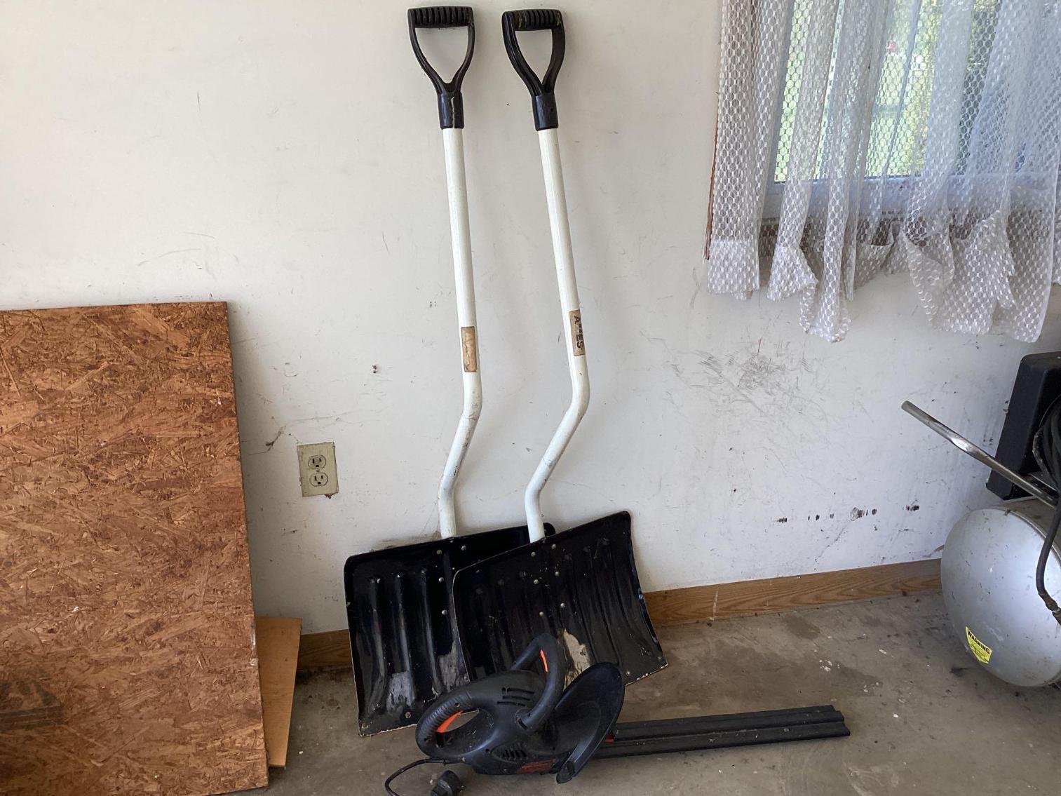 Image for Two Snow Shovels and Hedge Trimmer