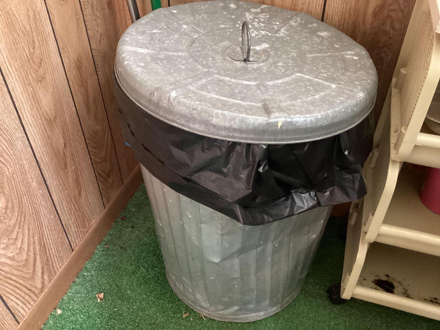 Image for Trash can and storage shelf