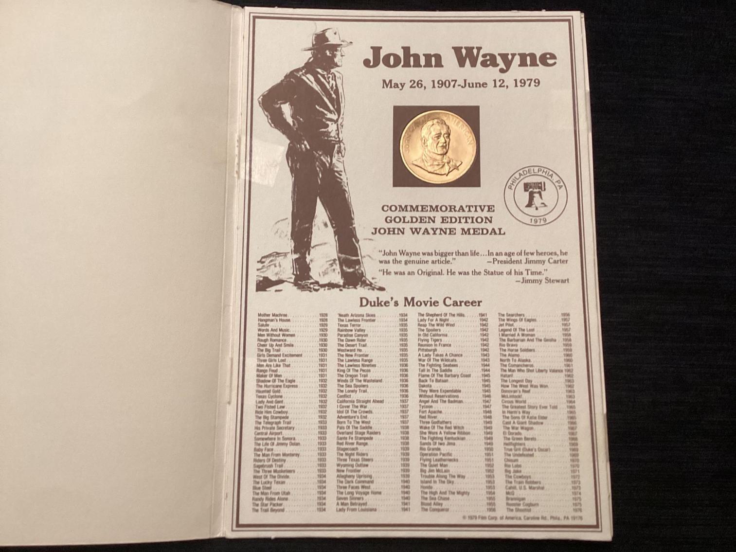 Image for John Wayne Commemorative Medal