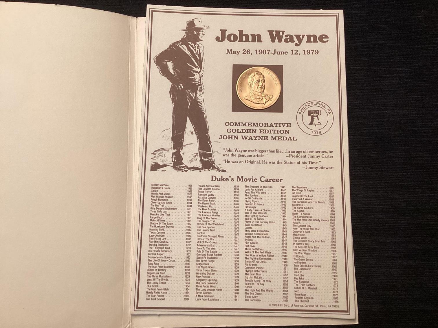 Image for John Wayne Medal