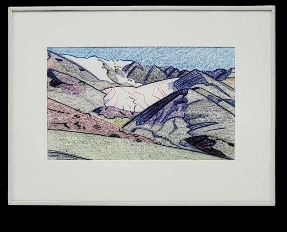 David Mollett Original Colored Pencil Drawing of Arctic Refuge Landscape