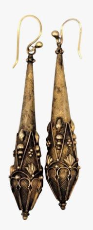 14k Gold Victorian Filagree Dangle Earrings