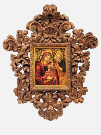 Massive Antique Russian Orthodox Holy Family Icon