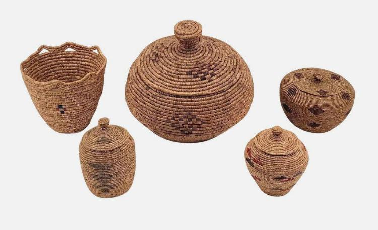 Collection of Eskimo Basketry 