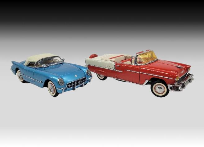 1955 Chevrolet Corvette & 1955 Chevrolet Bel Air Die Cast Cars